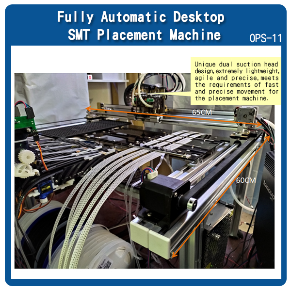 OpenPnP dual-head dual-vision,Fully automatic desktop SMT pick and place machine.