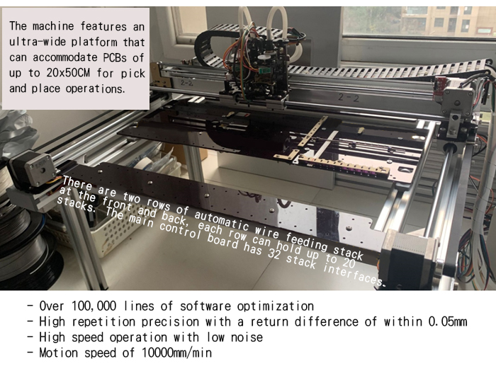 OpenPnP dual-head dual-vision,Fully automatic desktop SMT pick and place machine.