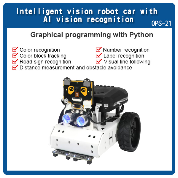 Intelligent vision robot car with AI vision recognition.
