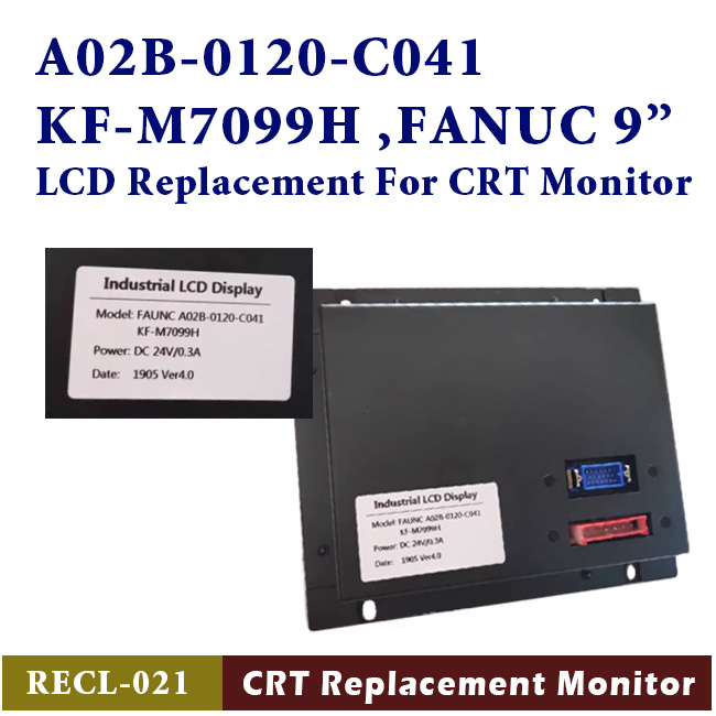 9″ LCD display compatible with FANUC A02B-0120-C041, KF-M7099H